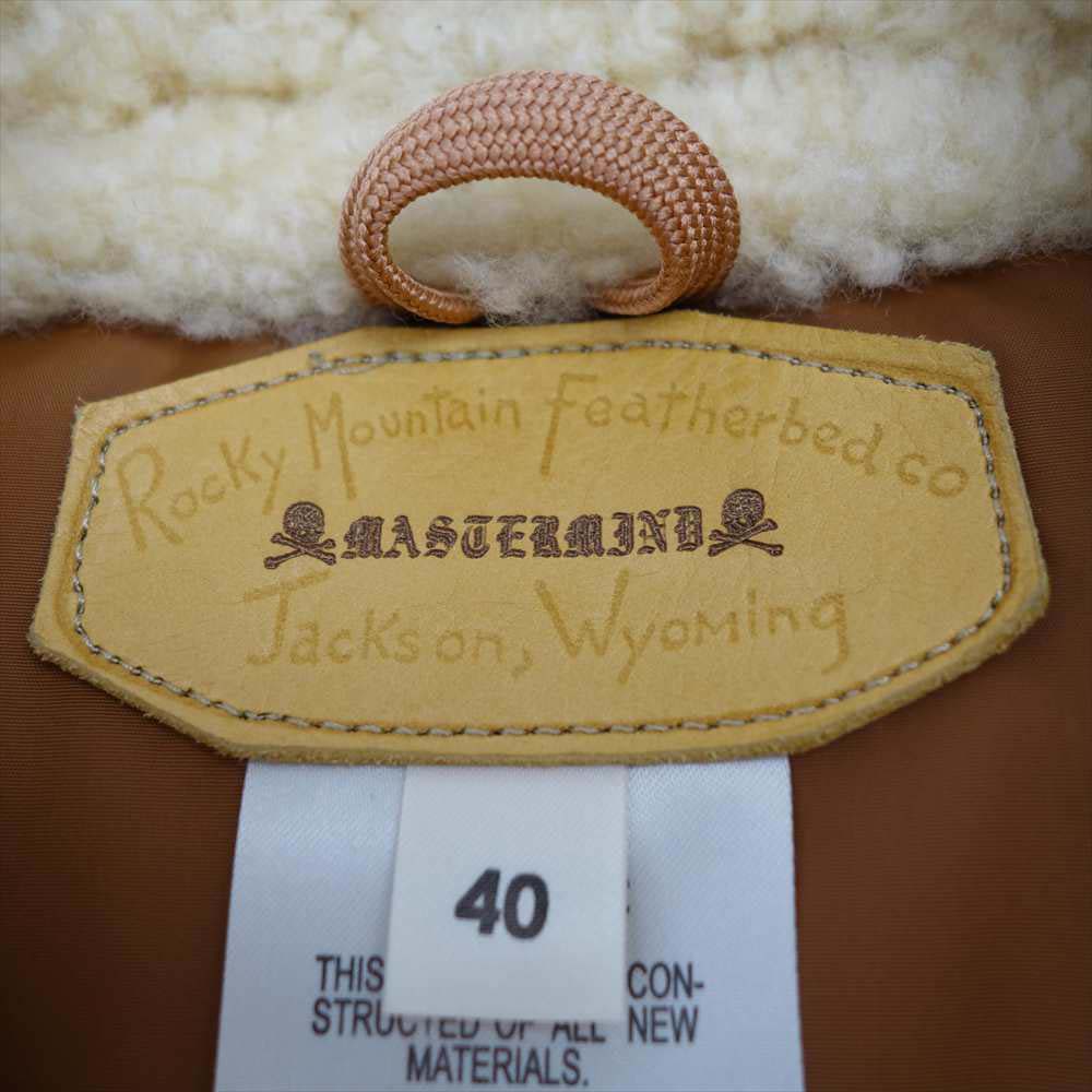 mastermind JAPAN マスターマインドジャパン × ロッキーマウンテン Rocky Mountain バックスカル 刺繍 レザー ヨーク ダウンベスト 40【中古】