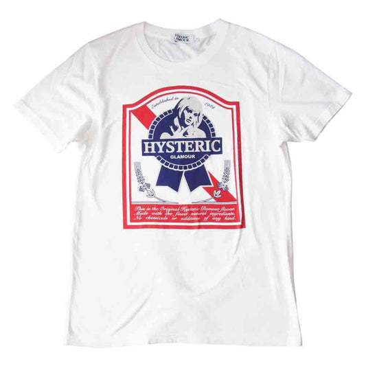 HYSTERIC GLAMOUR ヒステリックグラマー 0243CT08 LABEL Tシャツ ホワイト系 S【中古】