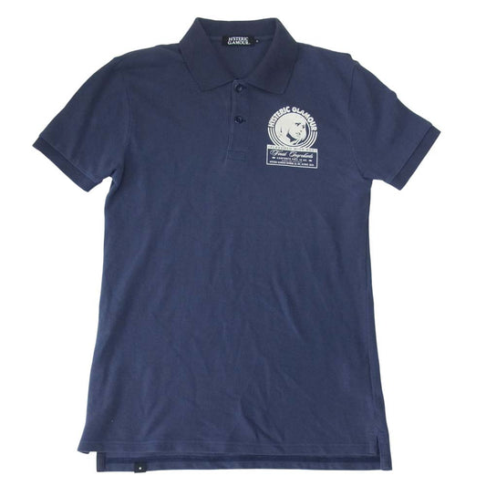 HYSTERIC GLAMOUR ヒステリックグラマー 0251CH01 ガール プリント ポロシャツ ネイビー系 S【中古】
