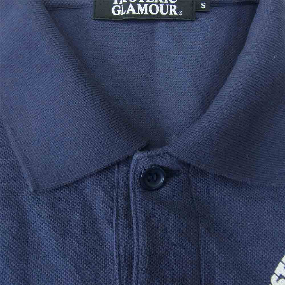 HYSTERIC GLAMOUR ヒステリックグラマー 0251CH01 ガール プリント ポロシャツ ネイビー系 S【中古】