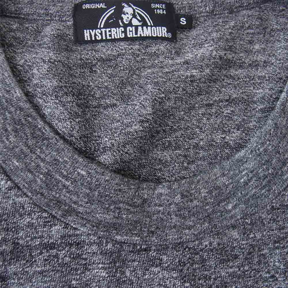 HYSTERIC GLAMOUR ヒステリックグラマー HIGH PERFORMANCE ロゴ ガール プリント 長袖 カットソー グレー グレー系 S【美品】【中古】