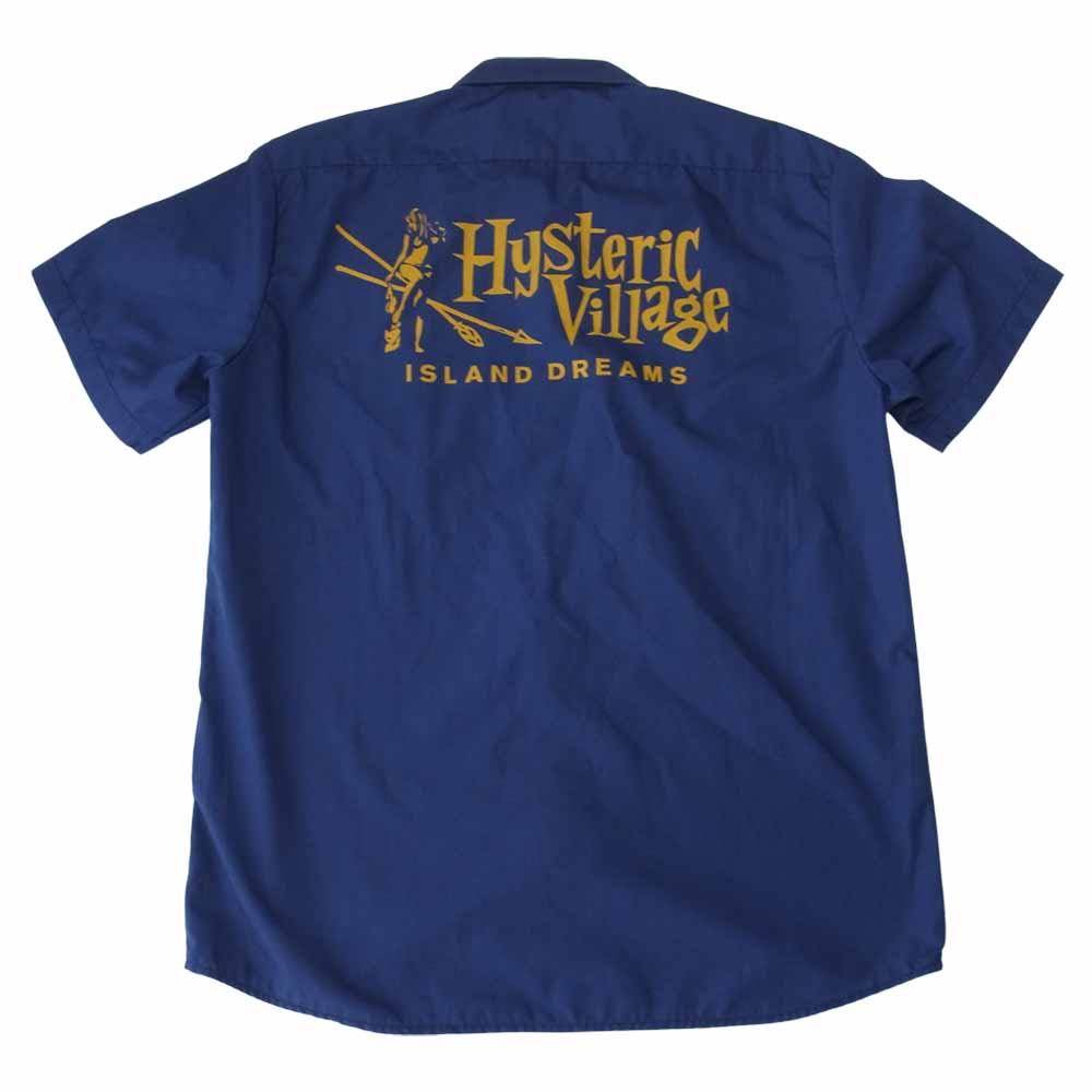 HYSTERIC GLAMOUR ヒステリックグラマー 02172AH08 HYS VILLAGE 半袖 エンジニア シャツ ネイビー系 S【美品】【中古】