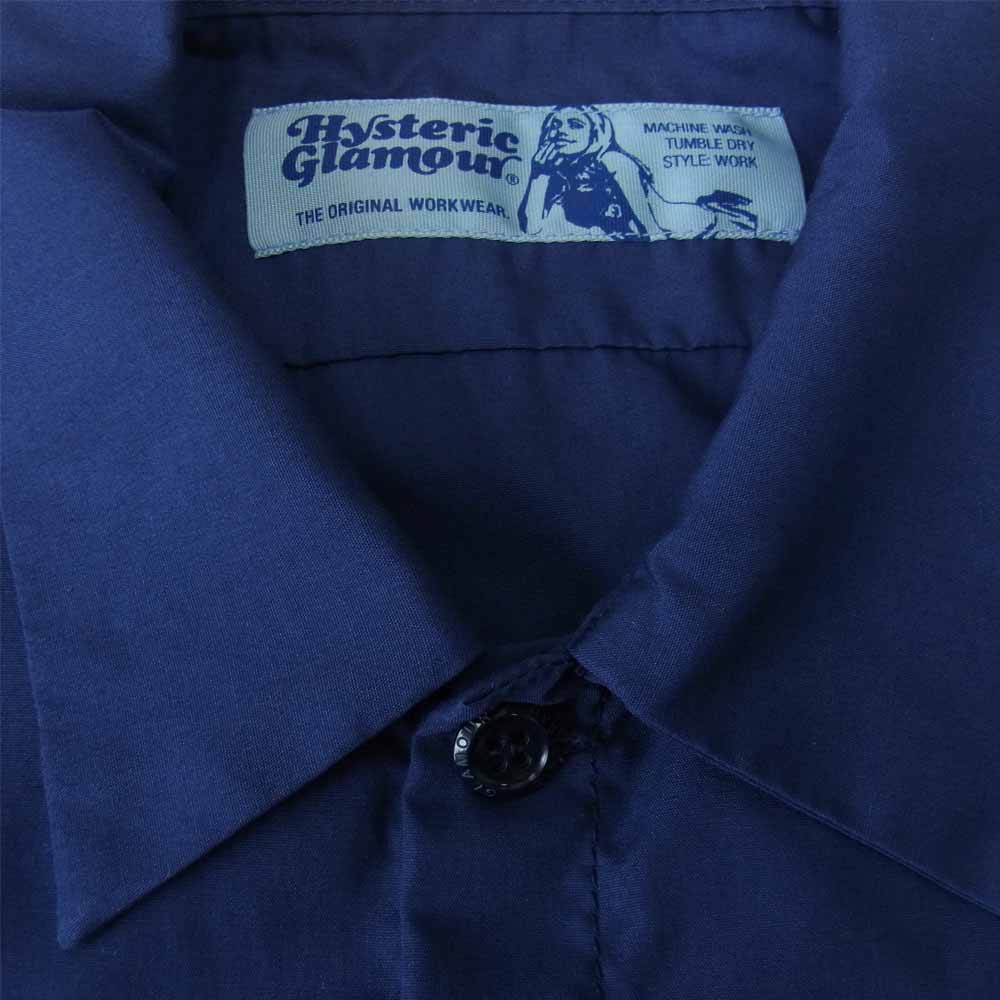 HYSTERIC GLAMOUR ヒステリックグラマー 02172AH08 HYS VILLAGE 半袖 エンジニア シャツ ネイビー系 S【美品】【中古】