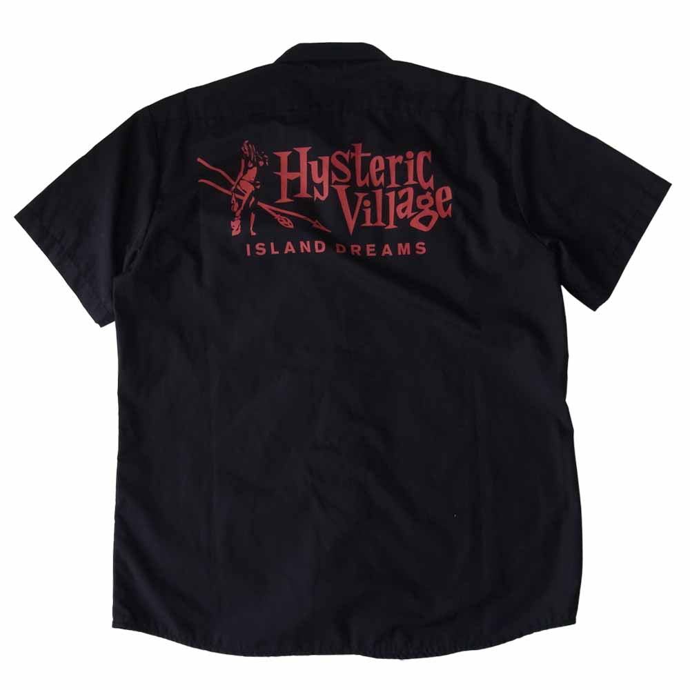 HYSTERIC GLAMOUR ヒステリックグラマー 02172AH08 HYS VILLAGE 半袖 エンジニア シャツ ブラック系 S【美品】【中古】