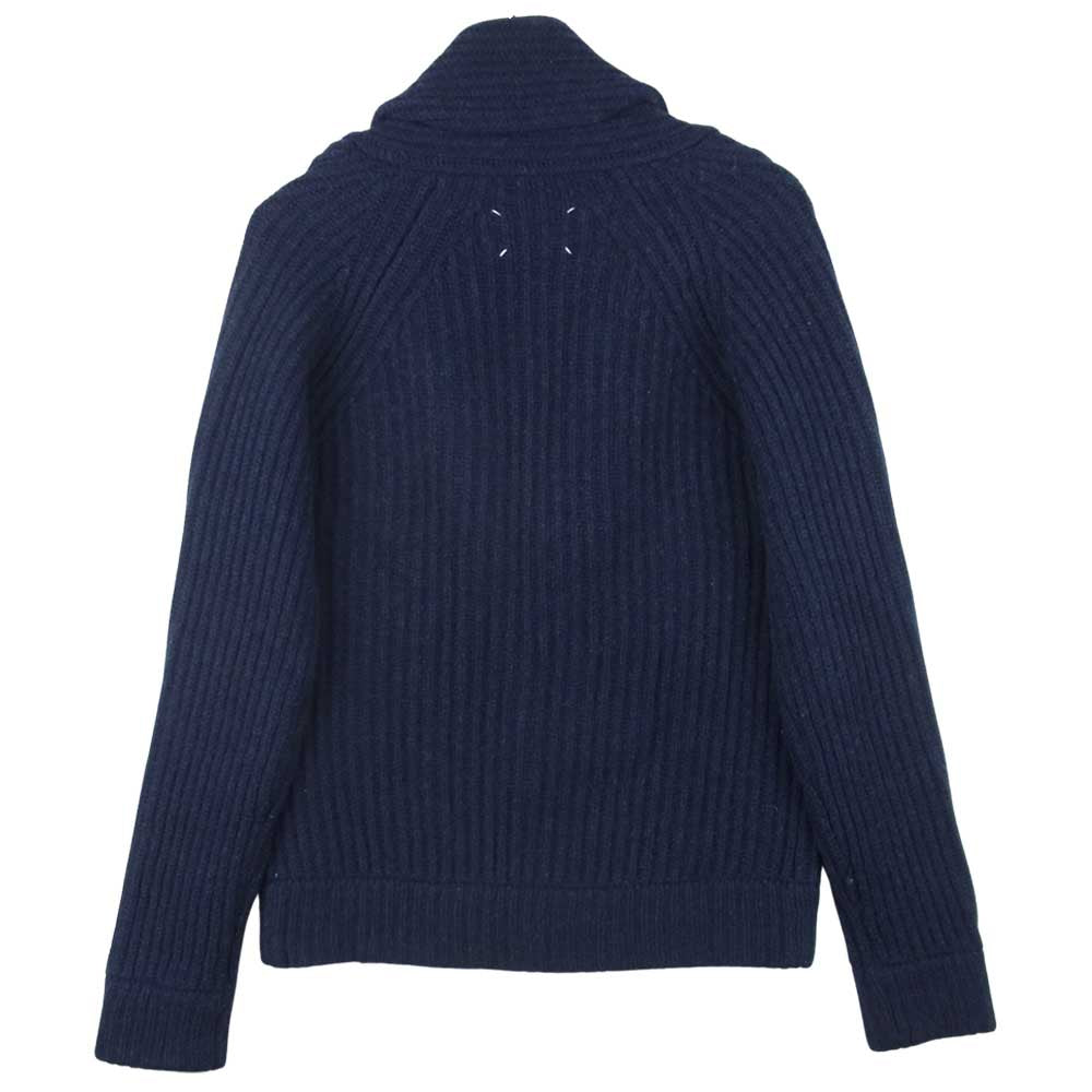MAISON MARGIELA メゾンマルジェラ 14 ショールカラー ウール ニット カーディガン イタリア製 ネイビー系 S【中古】