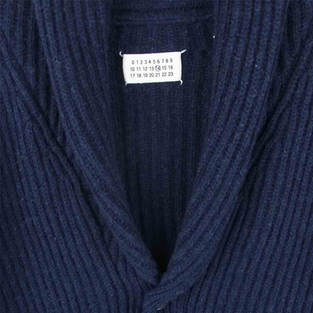 MAISON MARGIELA メゾンマルジェラ 14 ショールカラー ウール ニット カーディガン イタリア製 ネイビー系 S【中古】