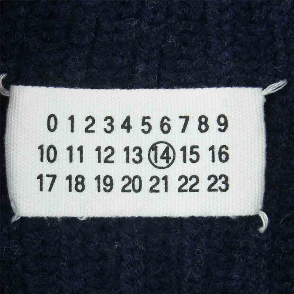MAISON MARGIELA メゾンマルジェラ 14 ショールカラー ウール ニット カーディガン イタリア製 ネイビー系 S【中古】
