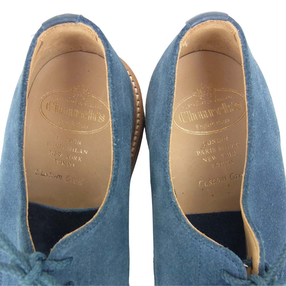 CHURCH'S チャーチ LEYTON レイトン スエード シューズ ネイビー系 実寸サイズ約27.5㎝【美品】【中古】