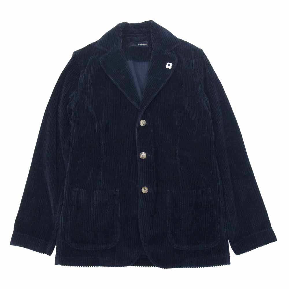 LARDINI ラルディーニ JK642 国内正規品 ブートニエール付き 太畝コーデュロイ 3B テーラードジャケット ネイビー系 XS【美品】【中古】