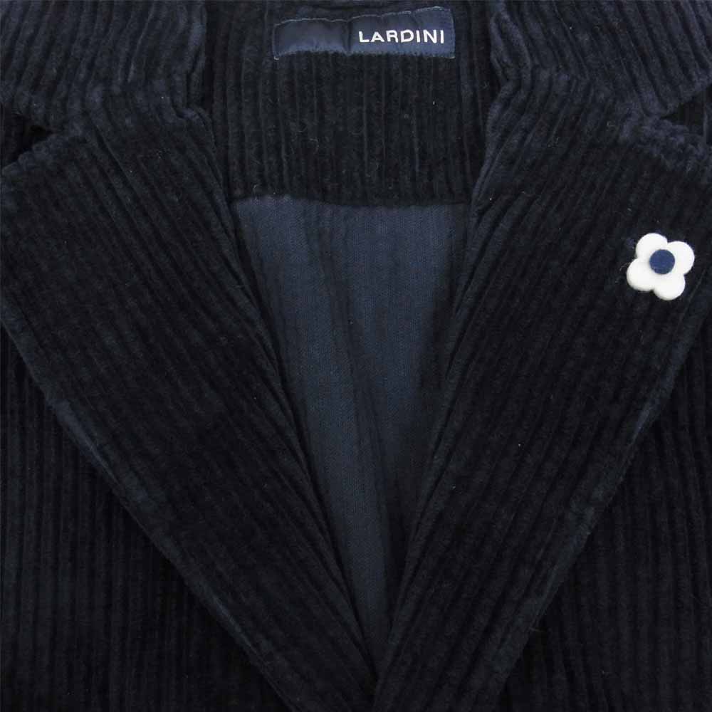 LARDINI ラルディーニ JK642 国内正規品 ブートニエール付き 太畝コーデュロイ 3B テーラードジャケット ネイビー系 XS【美品】【中古】