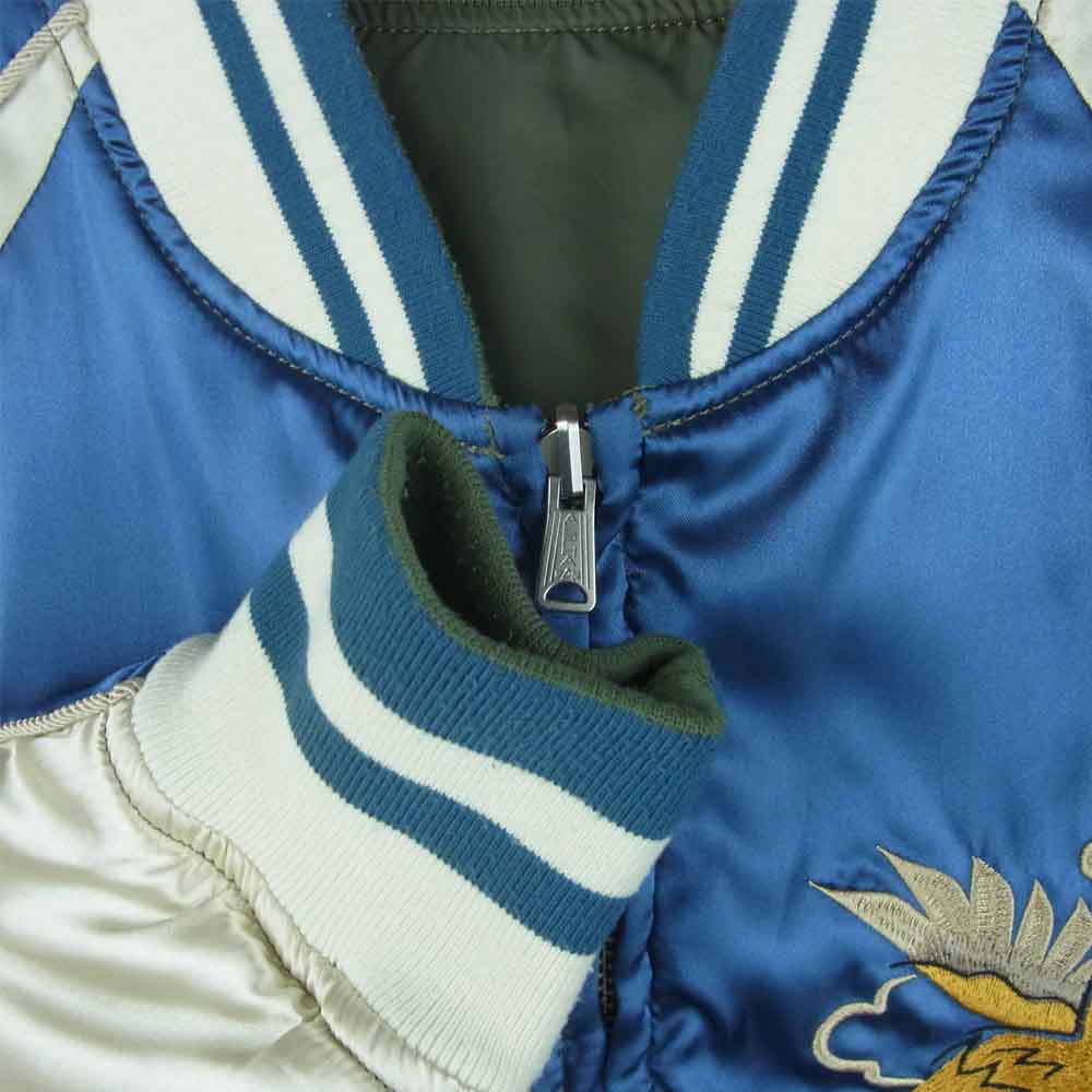 ALPHA アルファ TA1173-042 JAPAN リバーシブル スカジャン 中国製 ブルー系 L【中古】