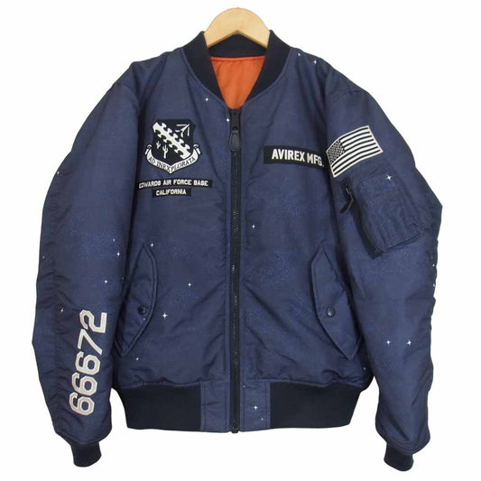 AVIREX アヴィレックス MA-1 ロケットプレーン X15 ジャケット ネイビー系 XL【中古】