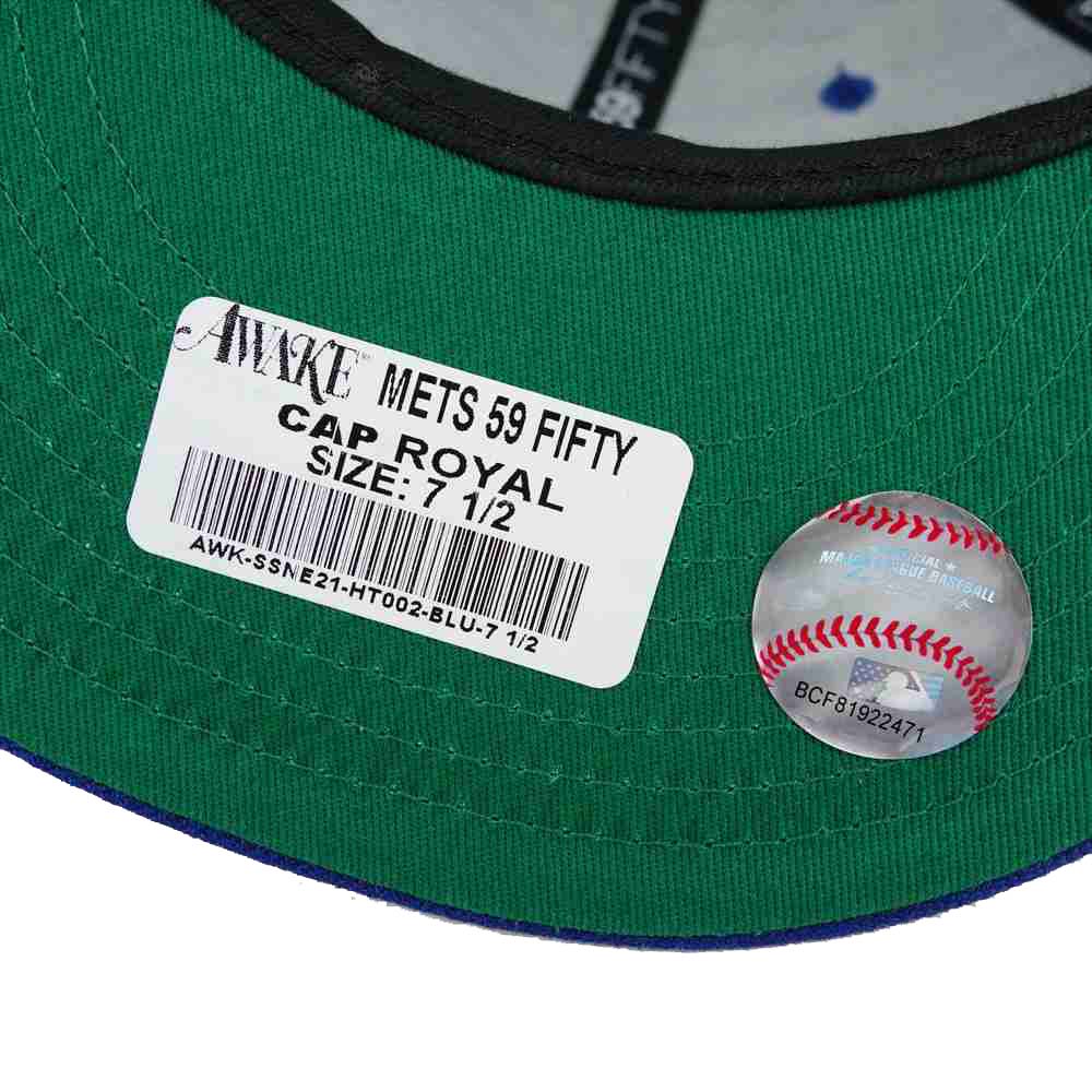 NEW ERA ニューエラ 21ss AWAKE NY 59FIFTY New York Mets アウェイク ニューヨーク メッツ キャップ ブルー系 7 1/2【中古】