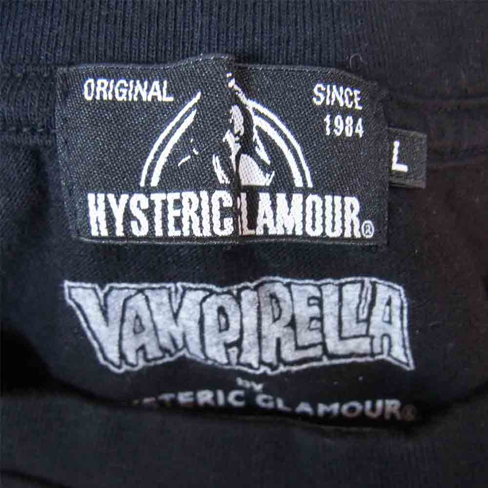 HYSTERIC GLAMOUR ヒステリックグラマー 21SS 02211CT41 × VAMPIRELLA ヴァンピレラ WHEN WAKES THE DEAD Tシャツ ブラック系 L【美品】【中古】