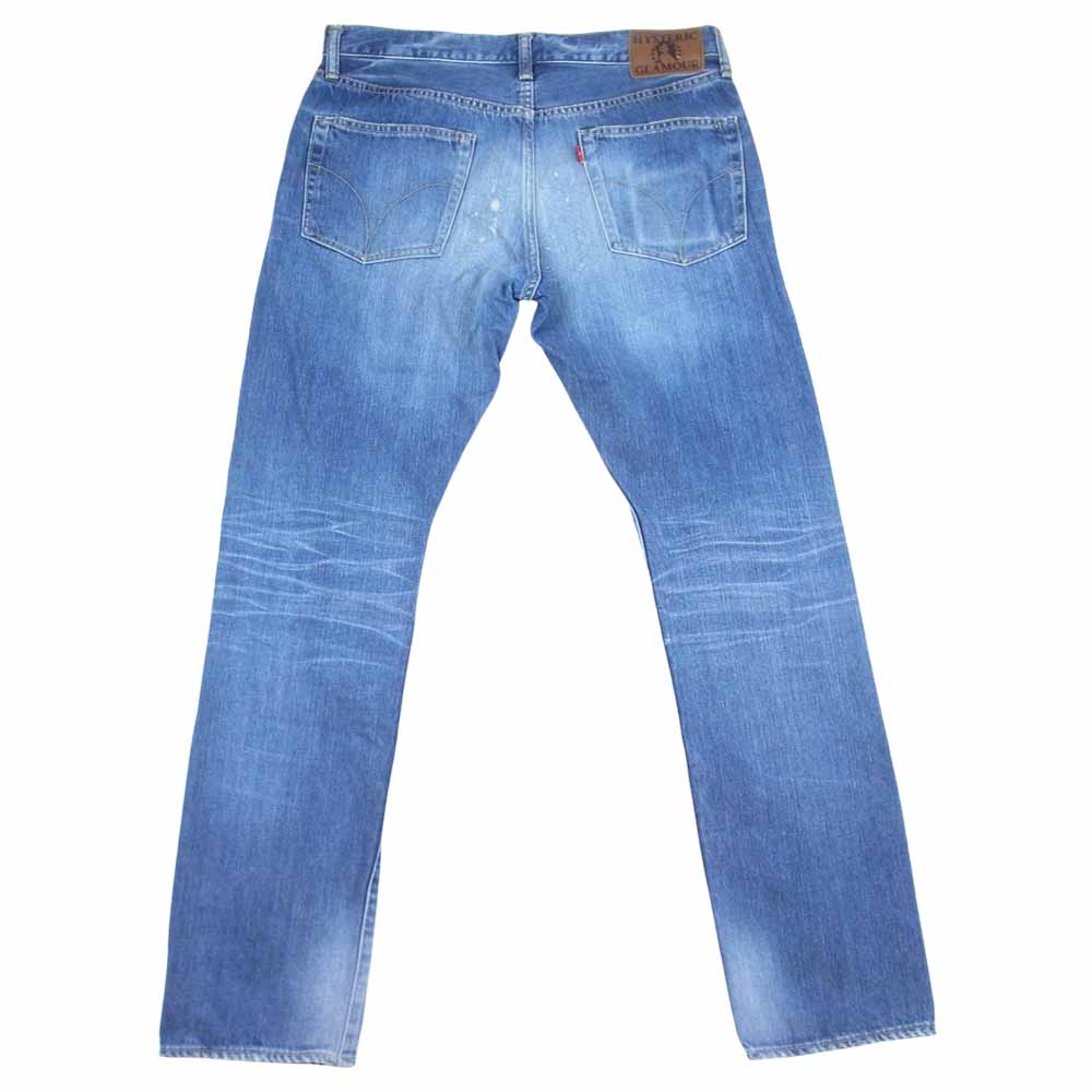 HYSTERIC GLAMOUR ヒステリックグラマー 02191AP19 RSM加工 デニム スリム ストレート パンツ インディゴブルー系 32【中古】