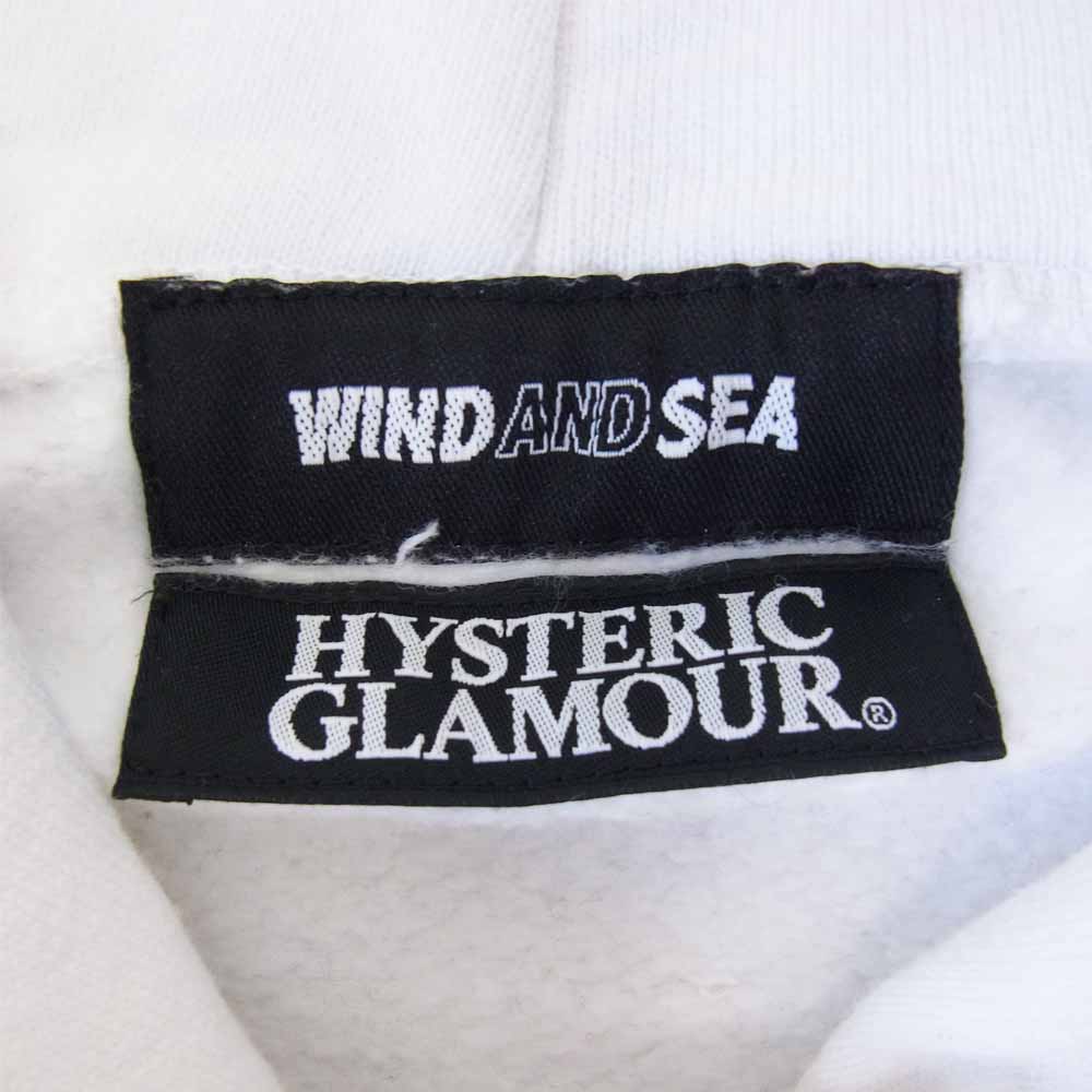 HYSTERIC GLAMOUR ヒステリックグラマー 20AW WDS-HYS-2-02 × WIND AND SEA HOODIE ウィンダンシー フーディー ホワイト系 L【中古】