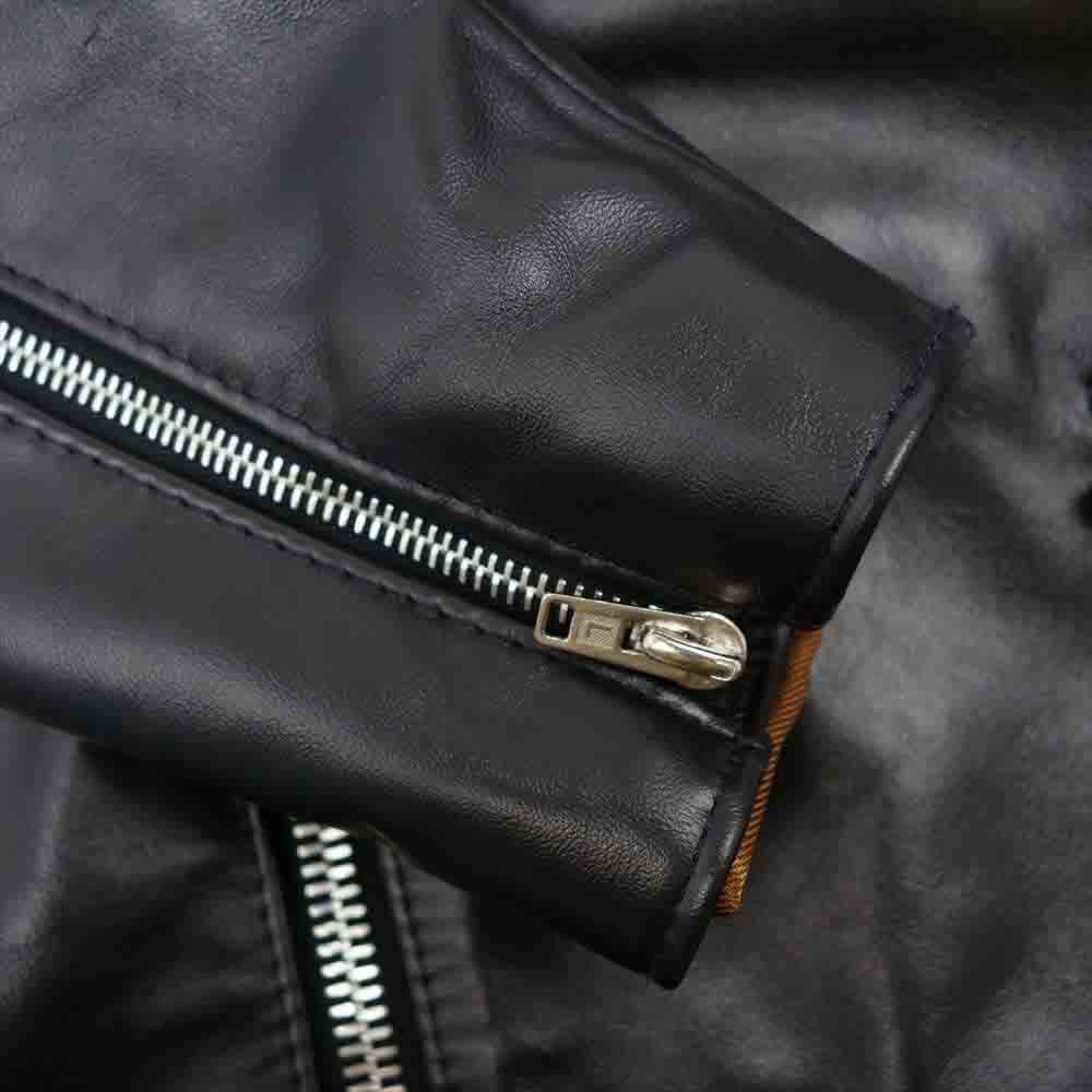 HYSTERIC GLAMOUR ヒステリックグラマー 0201LB02 × LEWIS LEATHERS ルイスレザー バックスカル サイクロン ダブルライダース ブラック系 L【新古品】【未使用】【中古】