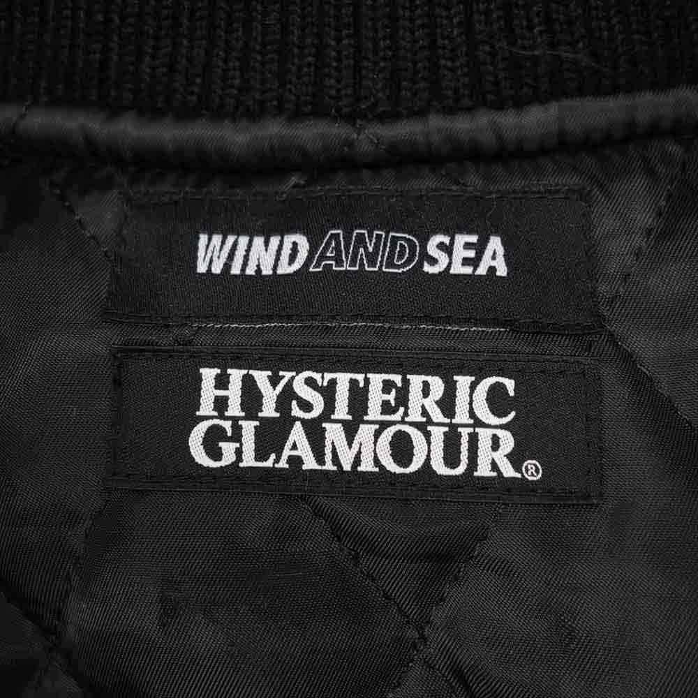 HYSTERIC GLAMOUR ヒステリックグラマー 19AW WDS-HYS-01 × WIND AND SEA stadium jumper ウィンダンシー スタジャン ブラック系 L【美品】【中古】