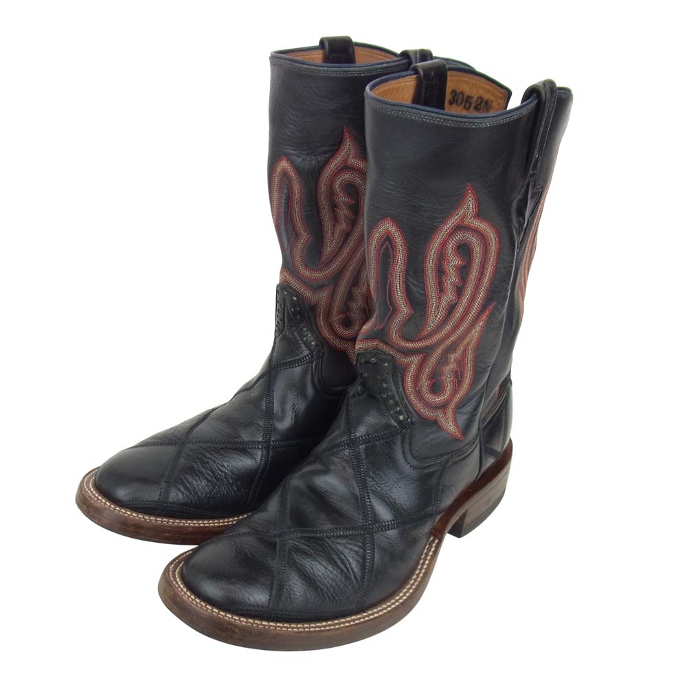 RIOS OF MERCEDES リオスオブメルセデス 3052N Patchwork See Notes Roper Boots ローパー ウエスタン ブーツ ブラック系 10【中古】