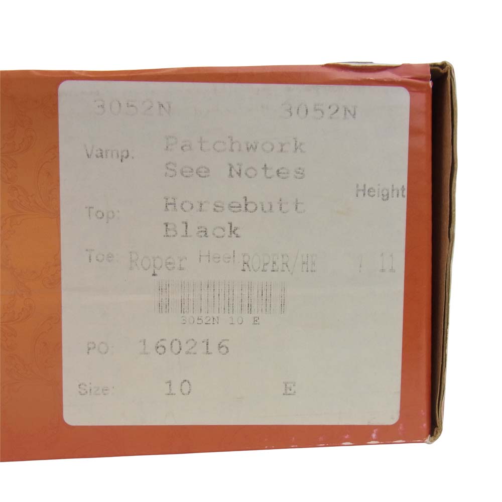 RIOS OF MERCEDES リオスオブメルセデス 3052N Patchwork See Notes Roper Boots ローパー ウエスタン ブーツ ブラック系 10【中古】