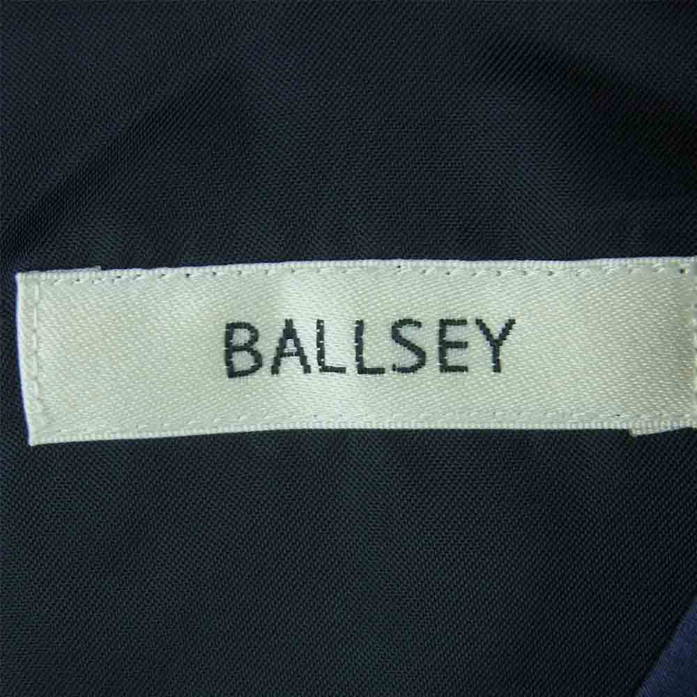 BALLSEY ボールジー 11-06-34-06102HN シルク ノースリーブ ワンピース 日本製 ネイビー系 38【新古品】【未使用】【中古】