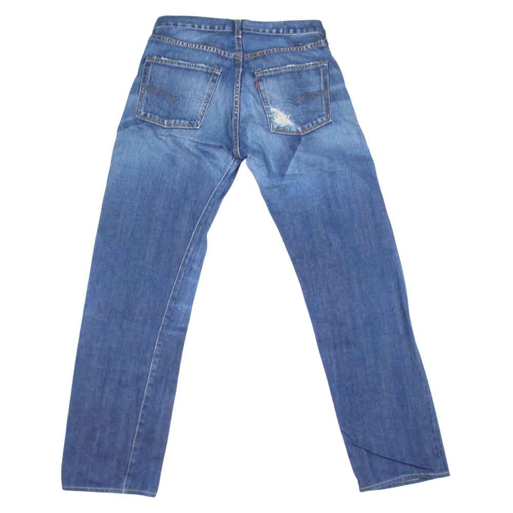 Levi's リーバイス 66501-0085 復刻 LVC BIGE 66モデル ペイント ステッチ 加工 デニム パンツ インディゴブルー系 34【中古】