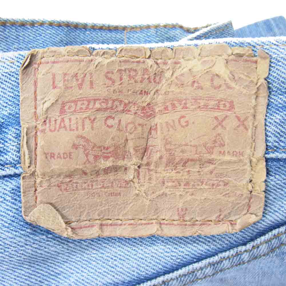 Levi's リーバイス 均V ボタン裏6 シングルステッチ 66前期 モデル 501 クラッシュ リペア 加工 デニム パンツ インディゴブルー系 32【中古】