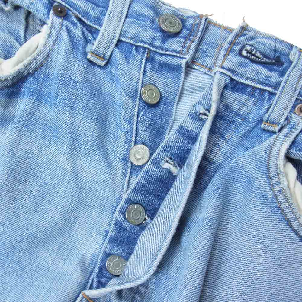 Levi's リーバイス 均V ボタン裏6 シングルステッチ 66前期 モデル 501 クラッシュ リペア 加工 デニム パンツ インディゴブルー系 32【中古】