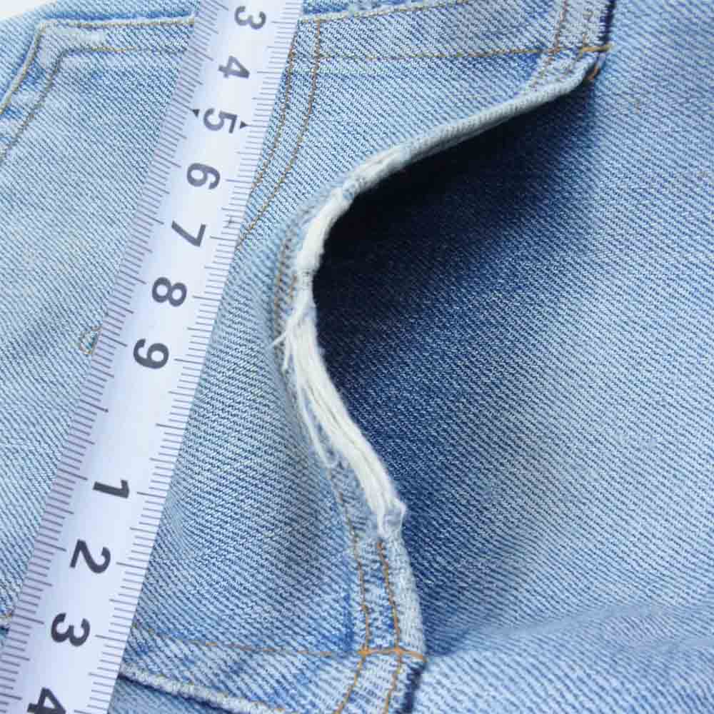 Levi's リーバイス 均V ボタン裏6 シングルステッチ 66前期 モデル 501 クラッシュ リペア 加工 デニム パンツ インディゴブルー系 32【中古】