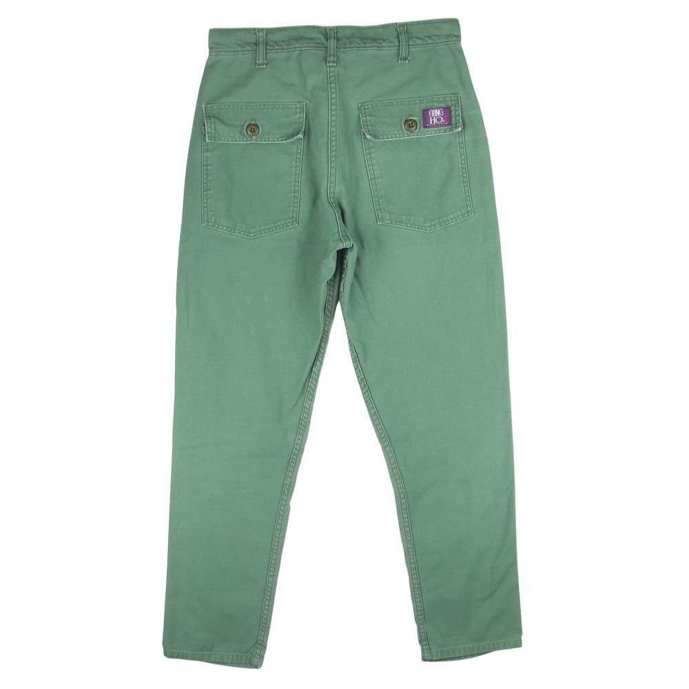 ガンホー RN49278 FATIGUE PANT ファティーグ ワーク ベイカー パンツ アメリカ製 グリーン系【中古】
