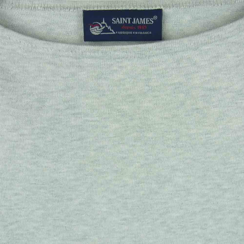 SAINT JAMES セントジェームス RN130787 バスク 長袖 Tシャツ コットン フランス製 ライトグレー系 M【中古】