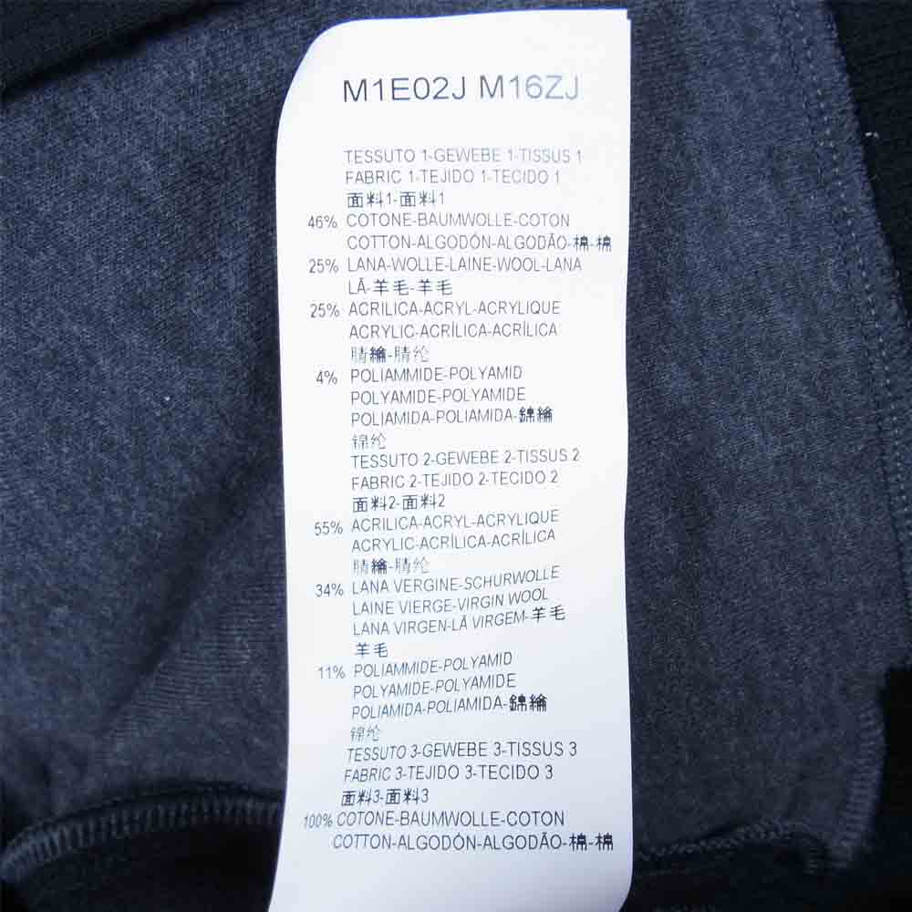 Emporio Armani エンポリオ・アルマーニ イタリア製 フリース ニット 切替 ジップアップ カーディガン ブラック系 M【中古】