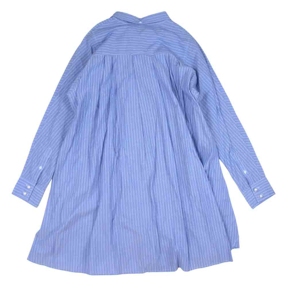 MUVEIL ミュベール MA04FA002 パール釦 ストライプ シャツワンピース ライトブルー系 38【中古】