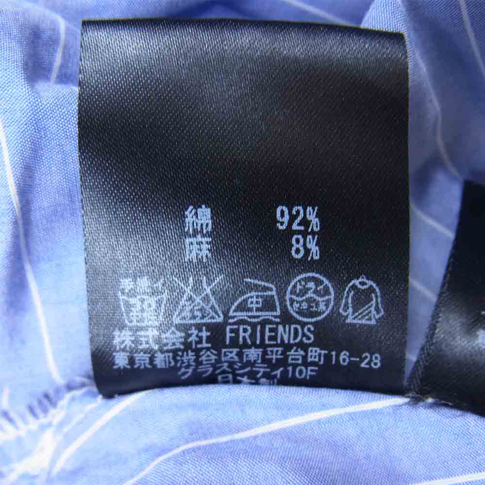 MUVEIL ミュベール MA04FA002 パール釦 ストライプ シャツワンピース ライトブルー系 38【中古】
