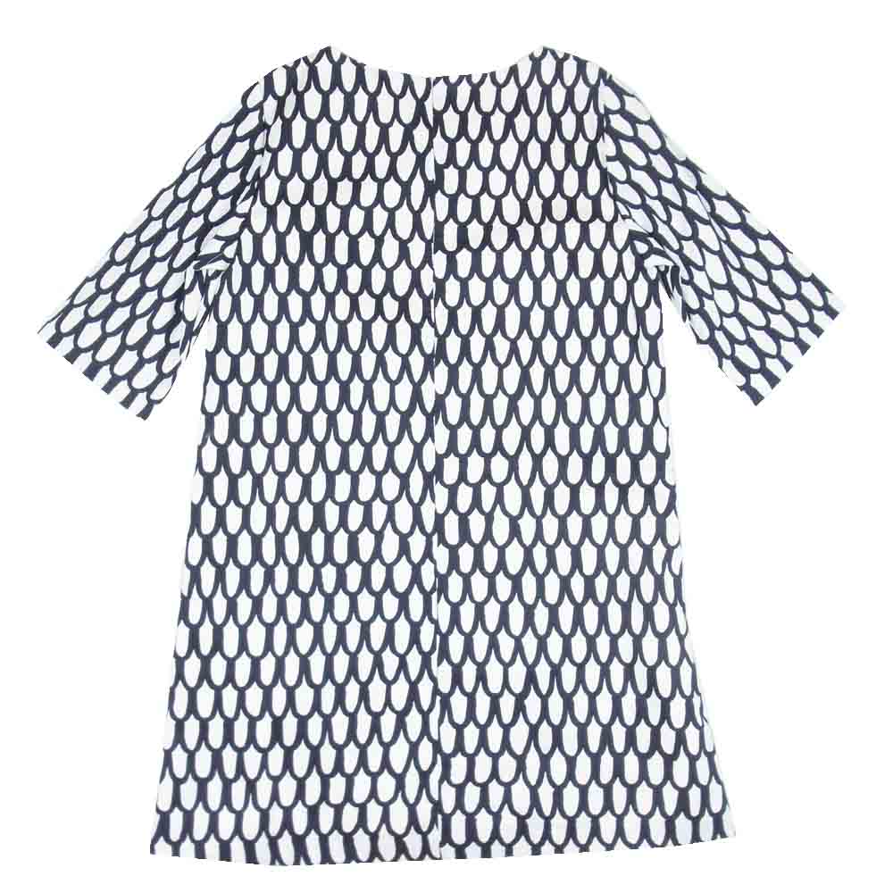 marimekko マリメッコ ELASKA Pikku suom コットン プリント ワンピース 白黒系 38【新古品】【未使用】【中古】