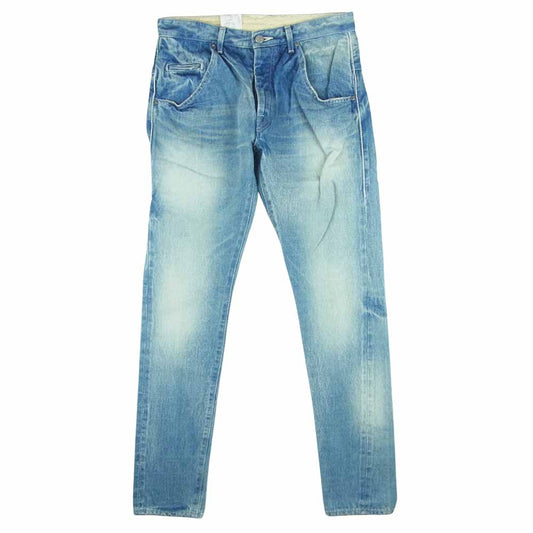 mina perhonen ミナペルホネン na4149 always オールウェイズ コットンリネン デニム パンツ インディゴブルー系 38【中古】