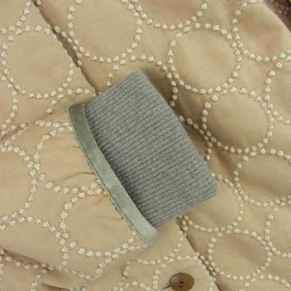 mina perhonen ミナペルホネン 12AW QA6332 tambourine タンバリン ダウン フード コート 日本製 ライトブラウン系 38【中古】