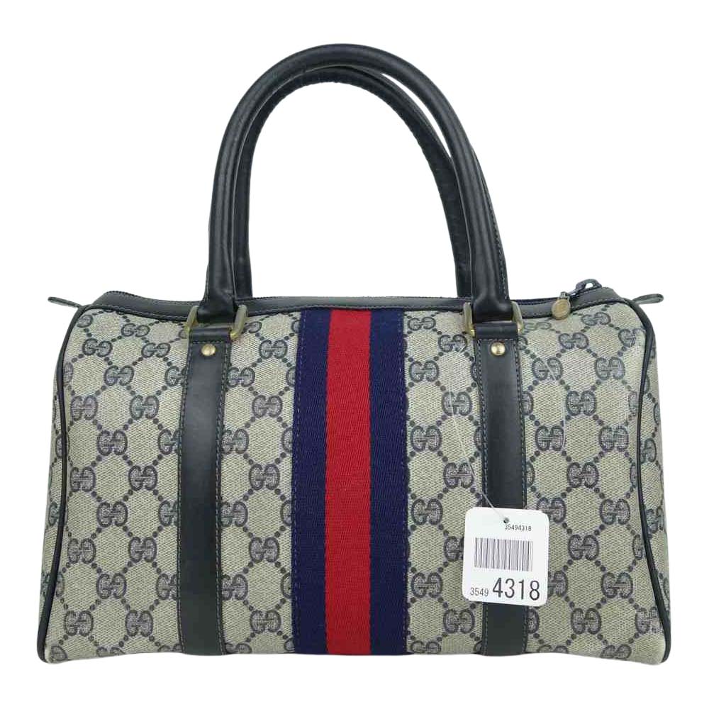 GUCCI グッチ オールドグッチ OLD GUCCI シェリーライン ハンド バッグ グレー系 ダークネイビー系【中古】