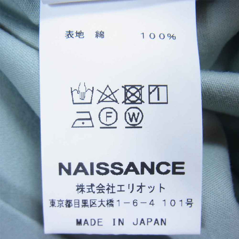 NAISSANCE ネサーンス 21SS 21S-NSA-CS-05 PHOTO T-SHIRT フォト 半袖Tシャツ ライトグリーン系 XL【新古品】【未使用】【中古】