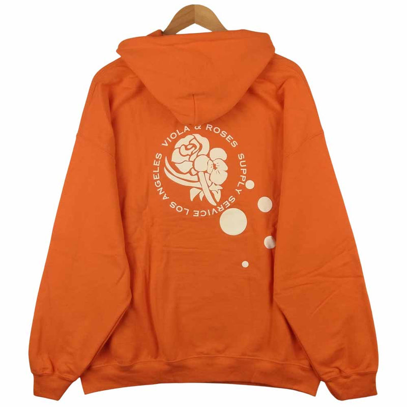 ヴィオラアンドローゼス 001DOTS HOODIE ドット フーディ パーカー オレンジ系 XL【美品】【中古】