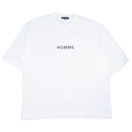 COMME des GARCONS HOMME コムデギャルソンオム 21SS HG-T023 綿度詰天竺 製品プリント Tシャツ ホワイト系 L【新古品】【未使用】【中古】