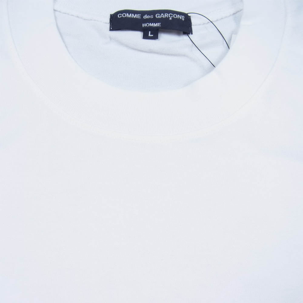 COMME des GARCONS HOMME コムデギャルソンオム 21SS HG-T023 綿度詰天竺 製品プリント Tシャツ ホワイト系 L【新古品】【未使用】【中古】