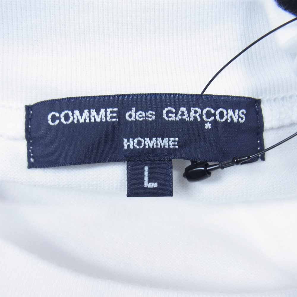 COMME des GARCONS HOMME コムデギャルソンオム 21SS HG-T023 綿度詰天竺 製品プリント Tシャツ ホワイト系 L【新古品】【未使用】【中古】