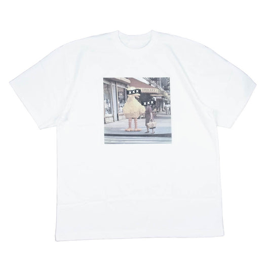 GOD SELECTION XXX ゴッドセレクション セサミストリート コラボ プリント Tシャツ  ホワイト系 XL【極上美品】【中古】