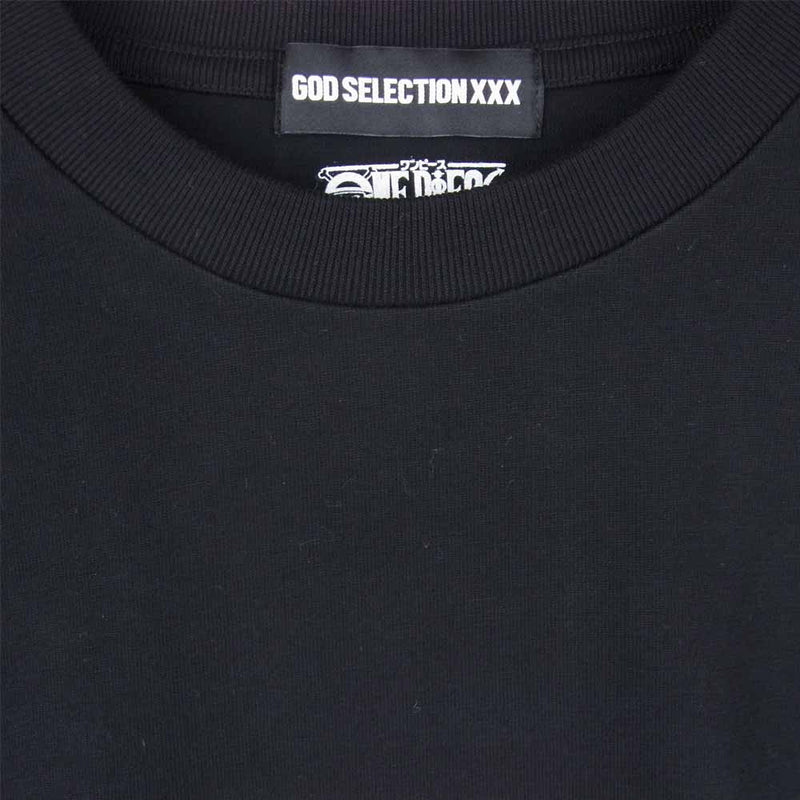 GOD SELECTION XXX ゴッドセレクション ONEPIECE コラボ プリント 半袖 Tシャツ ブラック系 L【極上美品】【中古】