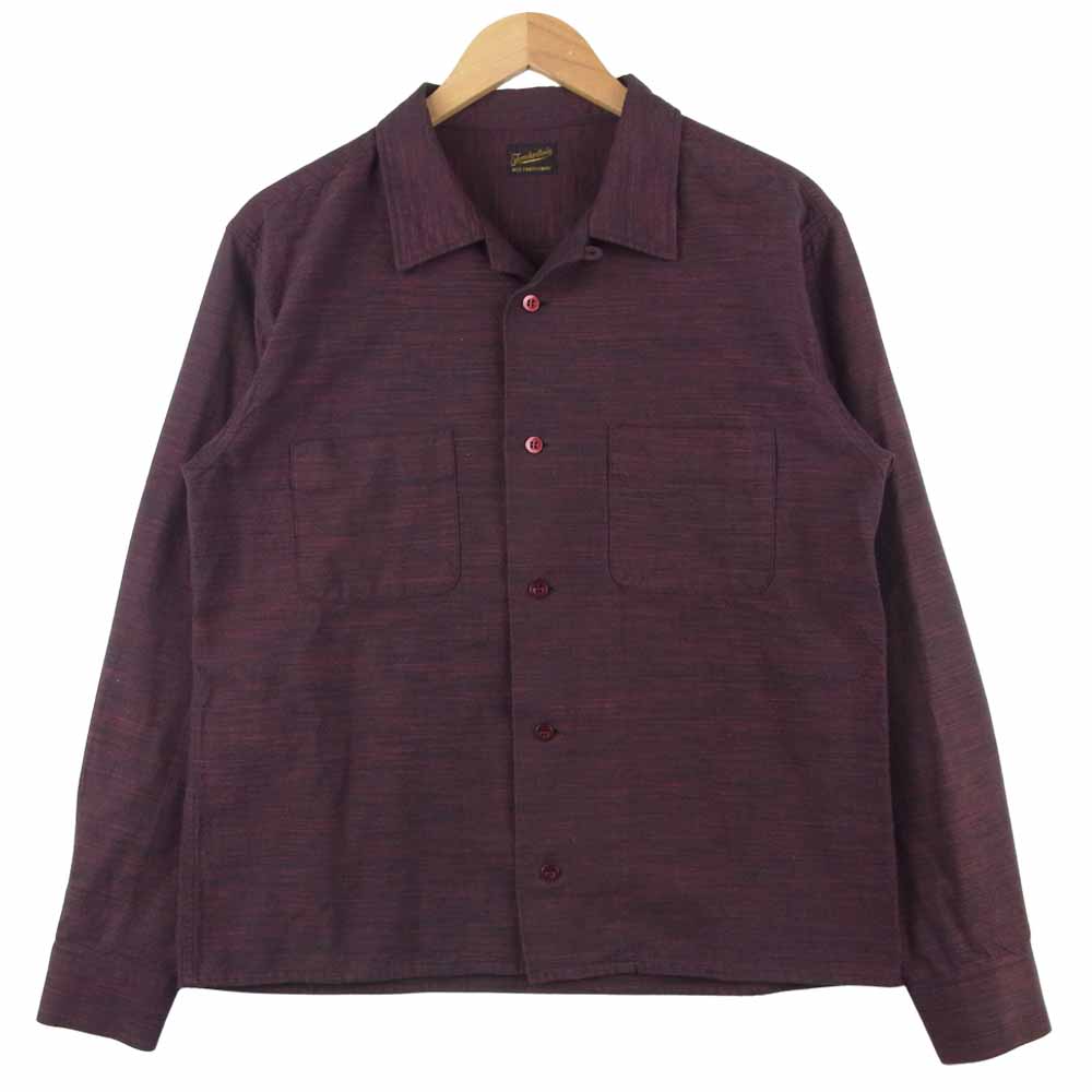 TENDERLOIN テンダーロイン T-BAJA SHT バハ オープンカラー 長袖 シャツ コットン 日本製 エンジ系 S【中古】