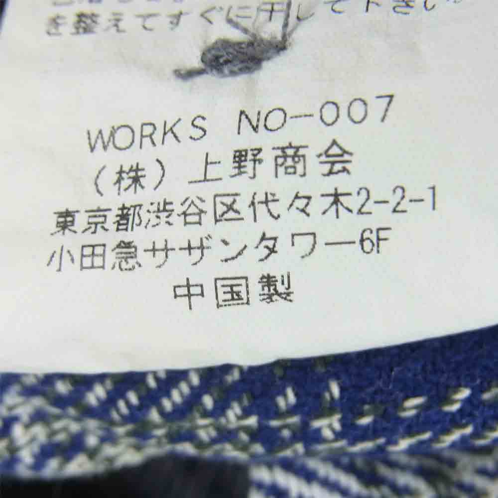 schott ショット 3135048 フランネル チェック 刺繍 ワーク 長袖 シャツ グレー系 ブルー系 L【中古】