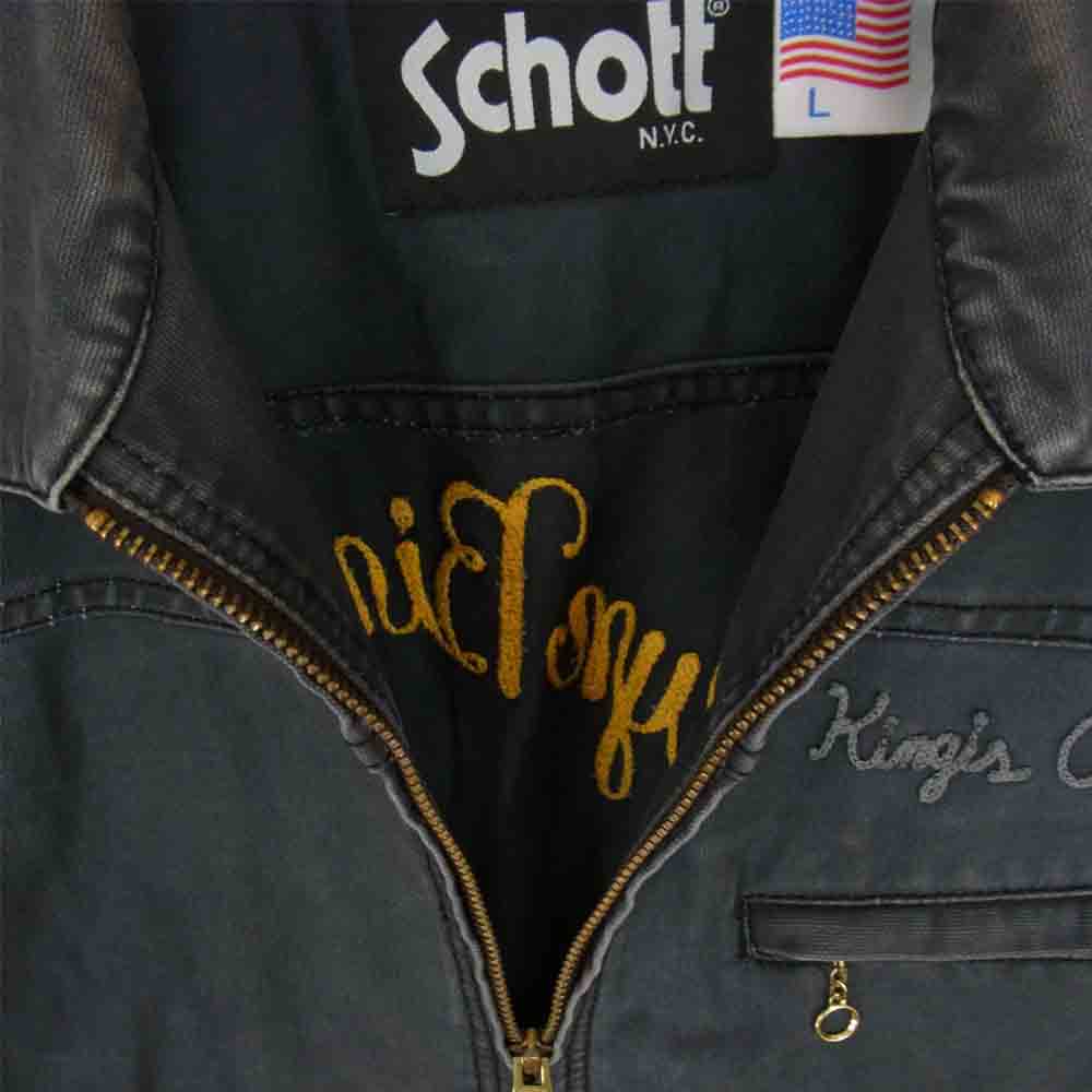 schott ショット 3122000 刺繍入り ワーク ブルゾン チャコール系 L【中古】