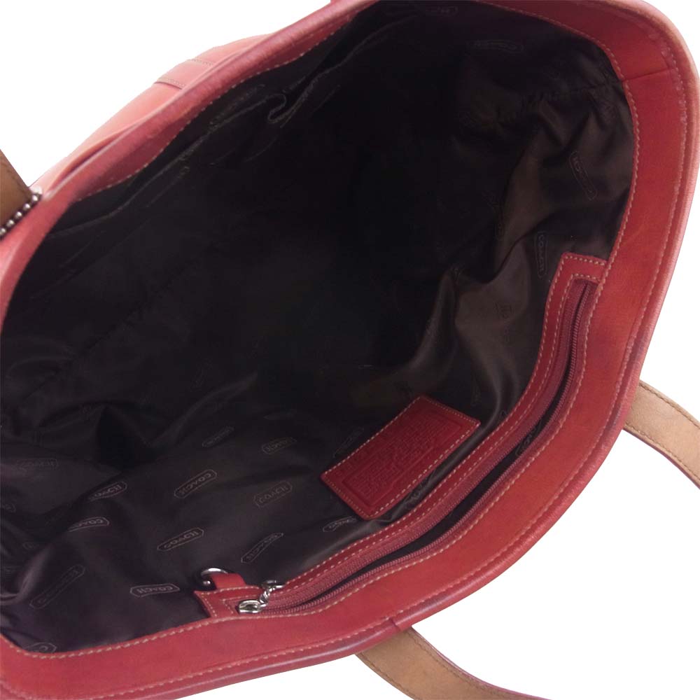 COACH コーチ A3S-5188 レザー トート バッグ レッド系【中古】