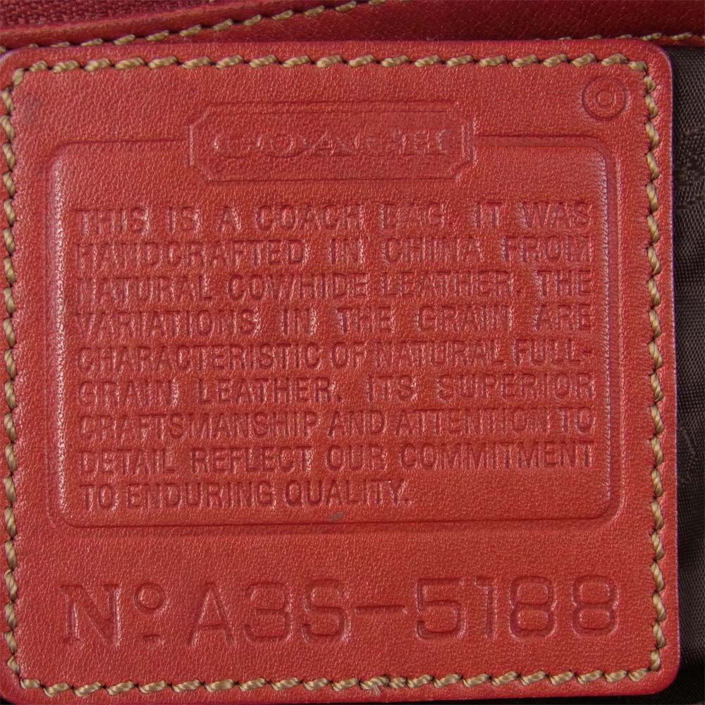COACH コーチ A3S-5188 レザー トート バッグ レッド系【中古】